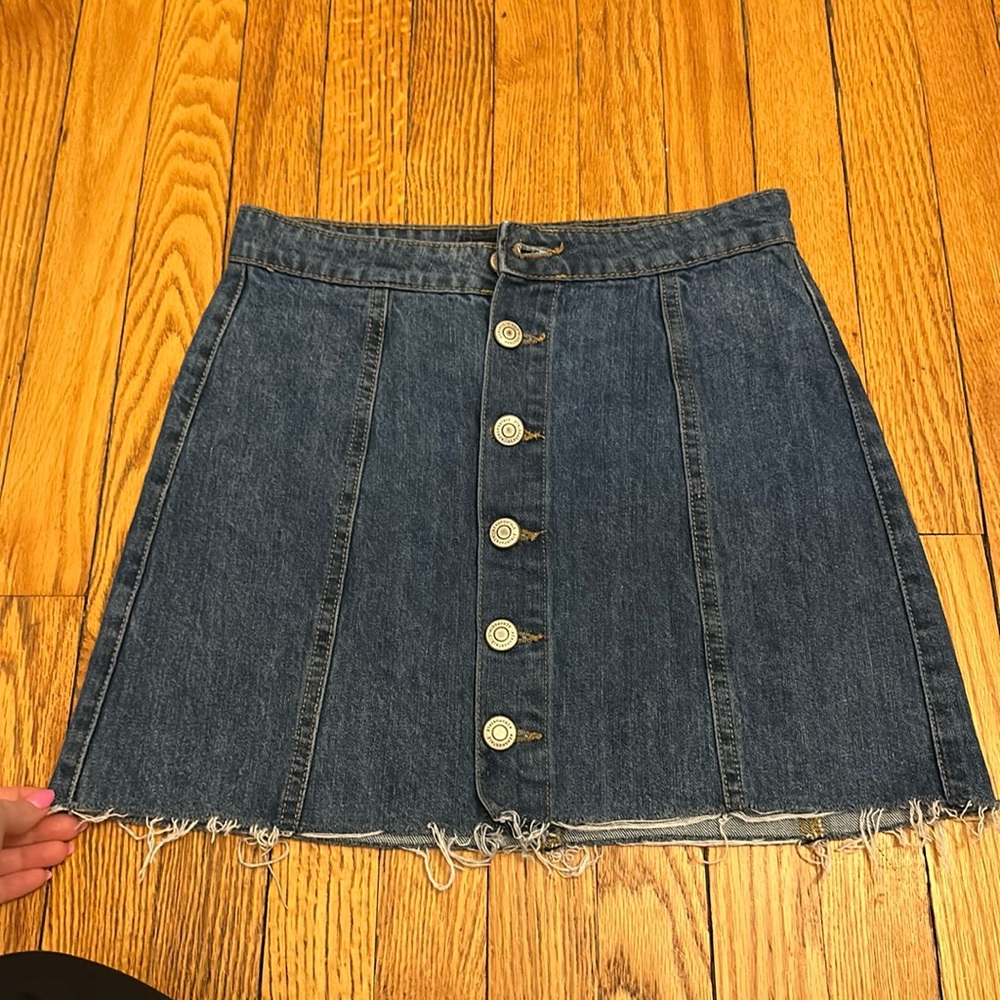 Button up jeans skirt